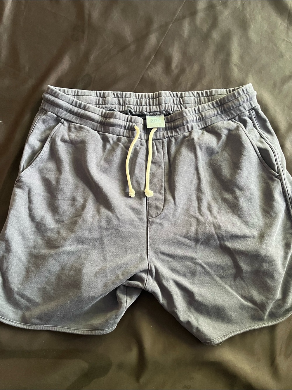 Kith Men's Drawstring Athletic Shorts - Gray with Cream Cord